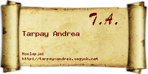 Tarpay Andrea névjegykártya